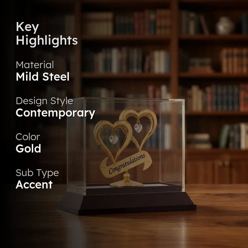 Together Forever Celebration 24K Gold Plated Mild Steel Showpiece media 2