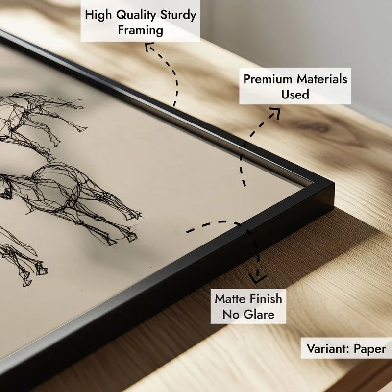 Contemporary Horse Wall Painting With Black Frame media 9