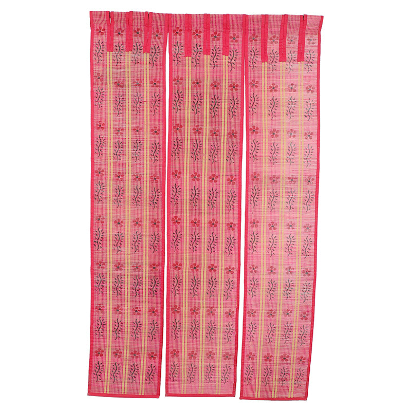 Forest Flow Three Panel Bamboo Curtain - Red media 3