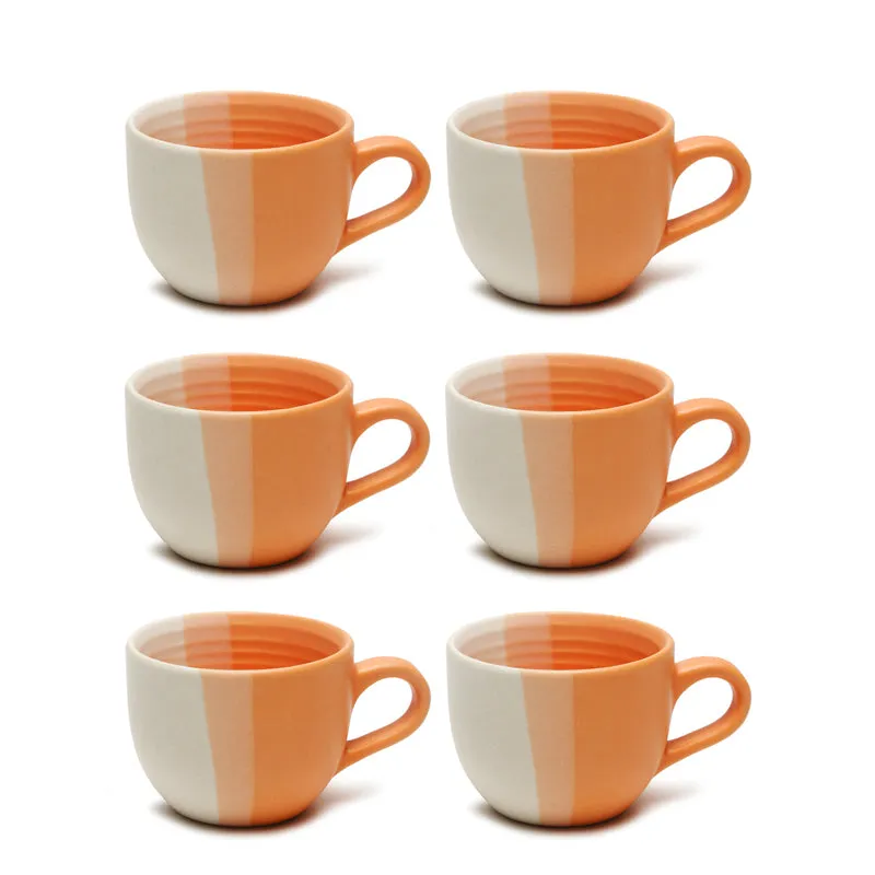 Mono Ceramic,Stoneware Tea Cup (150 mL Each) - Set Of Six - 3