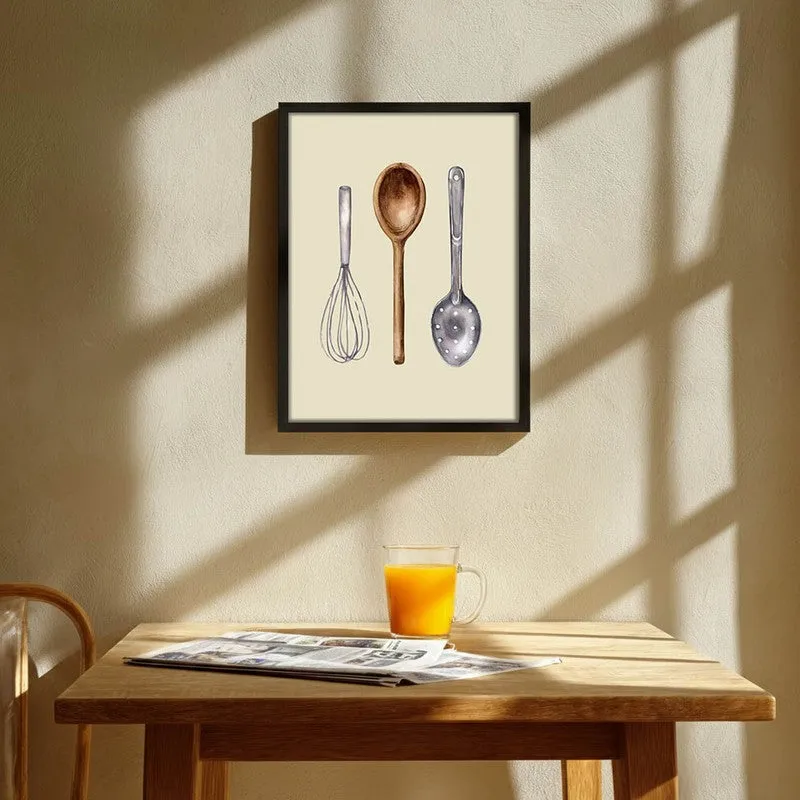 Whisk&Tools Archival Canvas Wall Art - Black media 1