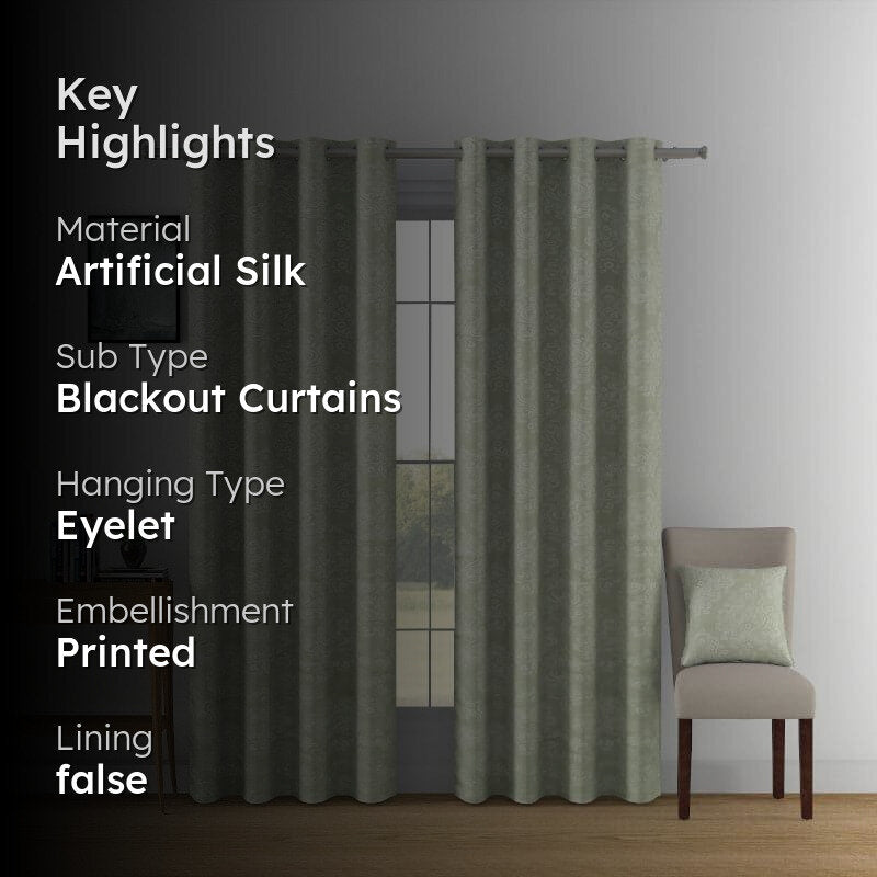 Swayam Kinaash Jacquard Curtain - Green media 2