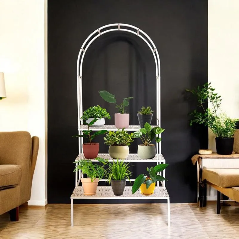 Aether Arch Metal Planter Stand - White media 4