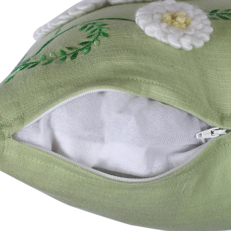 Calliope Embroidered Cotton Cushion Cover - Set Of Two media 5