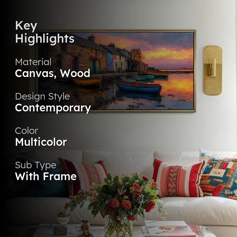 Tethered Boats Canvas Wall Painting With Frame media 2