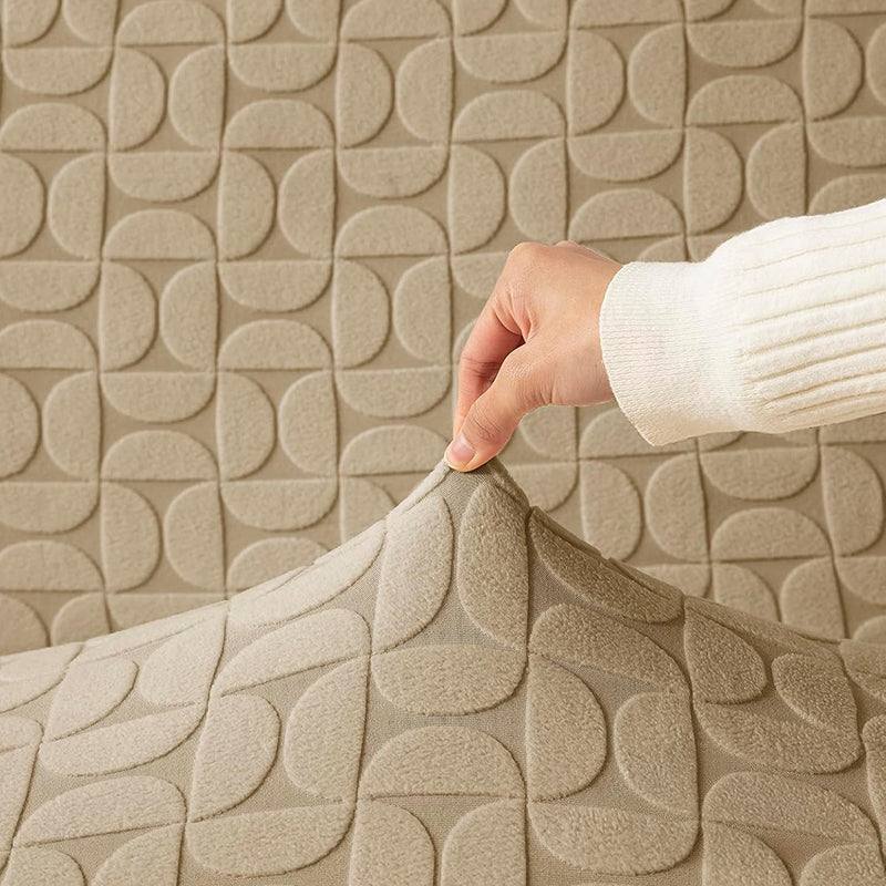 Urbana Jacquard Sofa Cover - Camel media 6