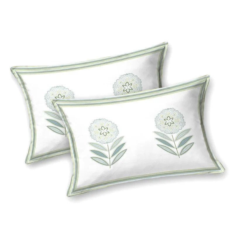 Rang Aura Cotton Bedsheet (Green,Yellow) - 120 TC media 3