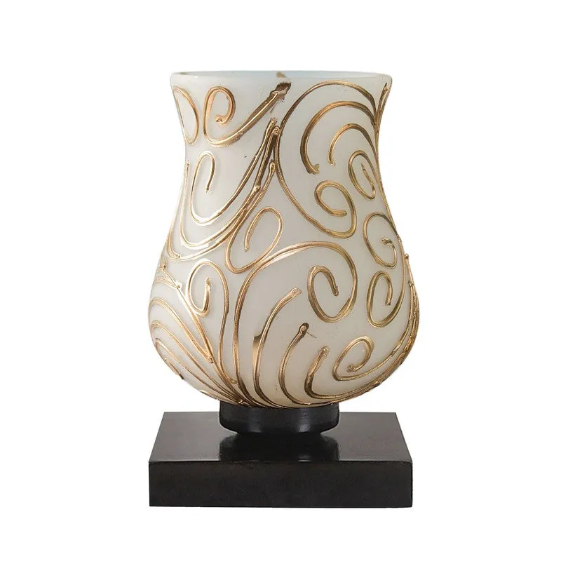 Orelis Mosaic Glass Table Lamp - White & Gold media 5