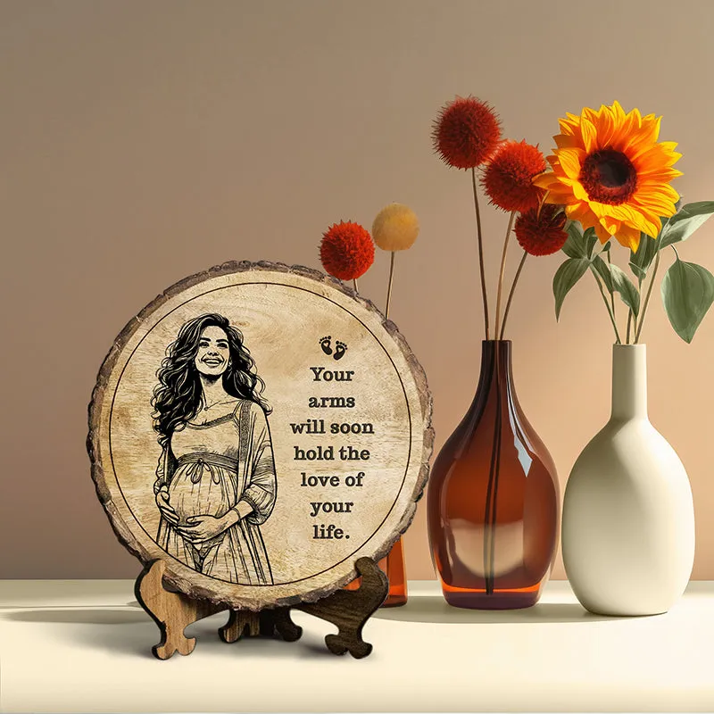 Love Of Your Life Wood Showpiece - Round media 1