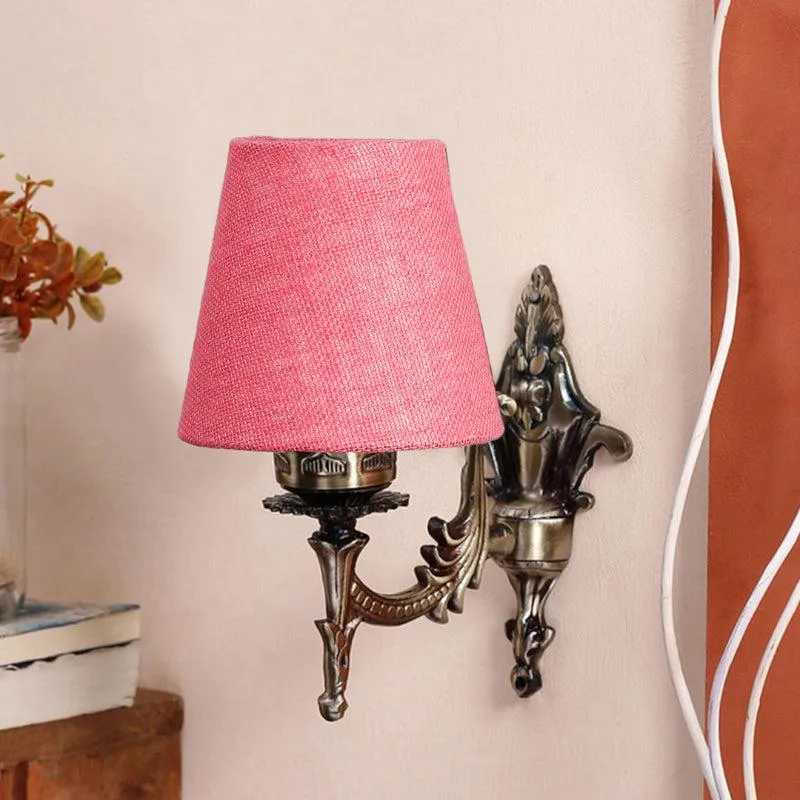 Vista Edrel Conical Fabric & Metal Wall Lamp - Light Pink media 3