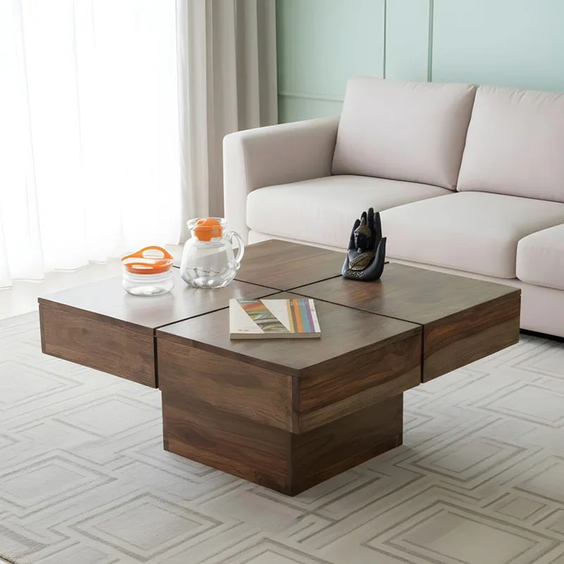 Tervon Sheesham Wooden Center Table - Dark Brown media 1