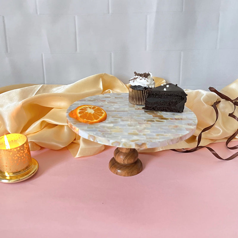 Evie Mother Of Pearl Cake Stand