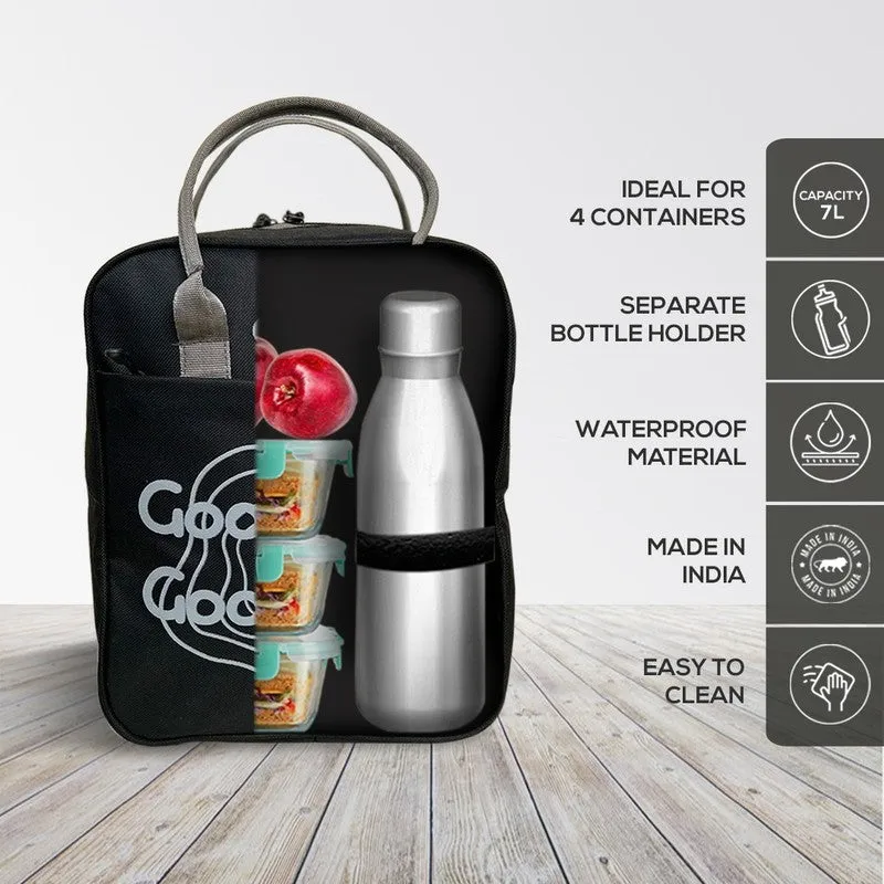 Good Food Polyester Lunch Bag - Black & Grey media 7