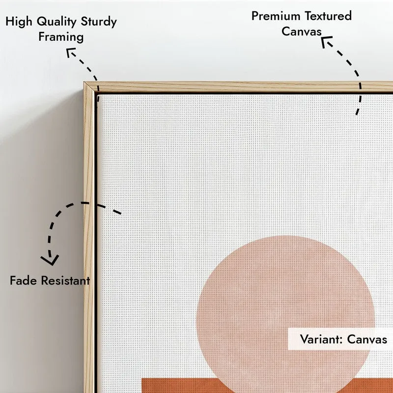 Linear Pulse Canvas Wall Painting With Brown Frame media 8