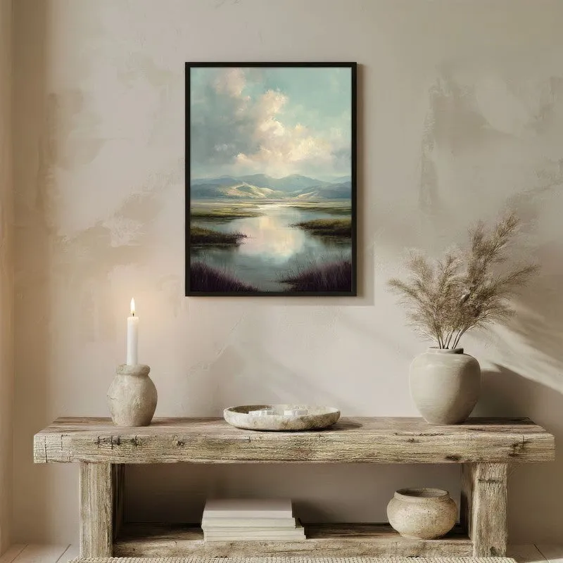 Meadow of Tranquility Archival Paper Wall Painting With Black Frame media 3