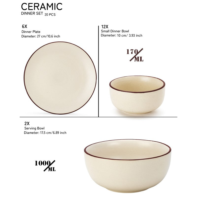 Riddo Dinner Set (Off White) - 20 Piece Set media 10