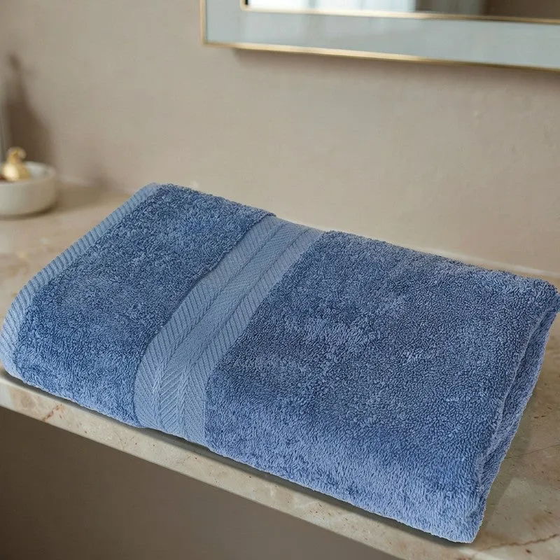 PlushAura Cotton Bath Towel (Navy) media 3