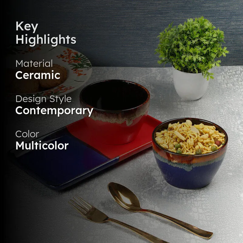 Gleam Snack Bowl with Tray - Three Piece Set media 2
