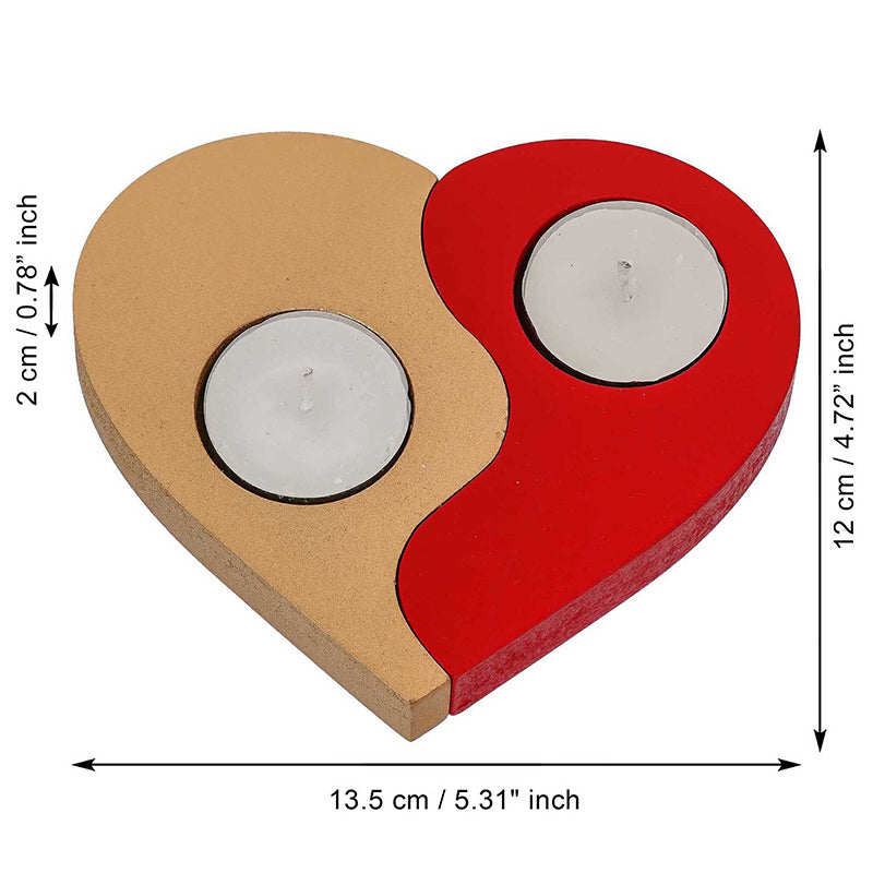 Yin Yang Heart Wood Tea Light Holder - Set Of Twelve media 6
