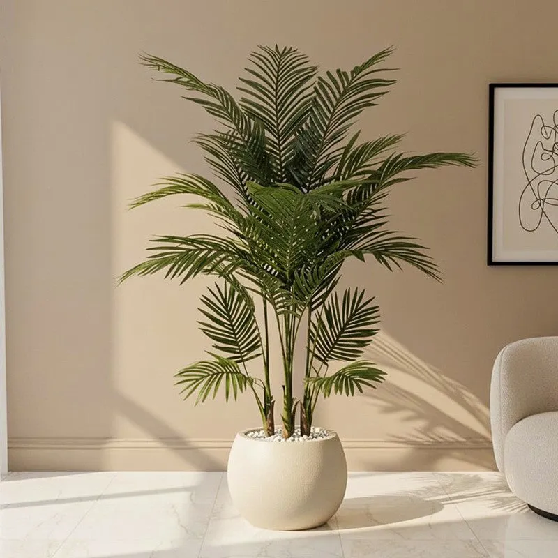Palmora Artificial Areca Palm Plant With Black Plastic Pot - 4.9 ft media 1