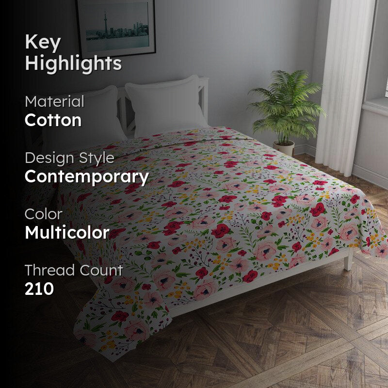 Bloom Burst Cotton Duvet Cover - 210 TC media 2