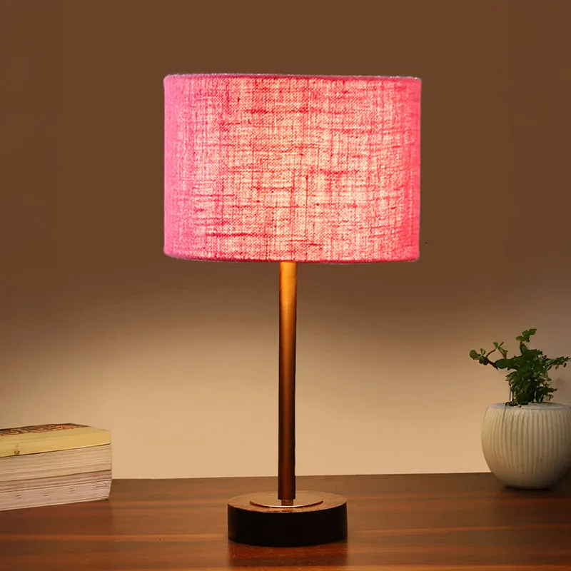 Sienna I Rodin Wooden Table Lamp - Pink,Copper,Brown media 1