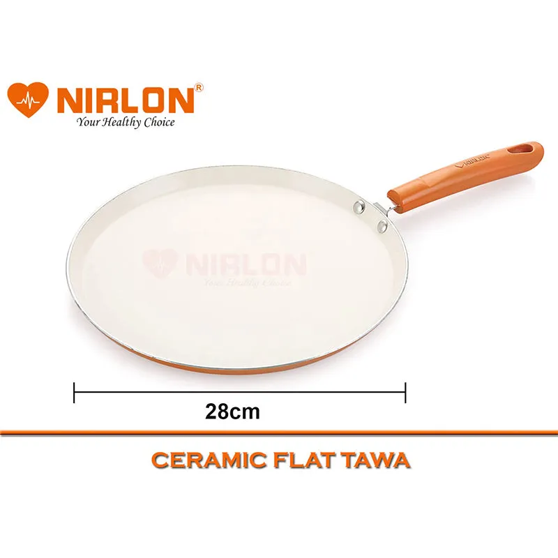 Nirlon Orange Ceramic Coating Dosa Tawa - 28 cm media 7