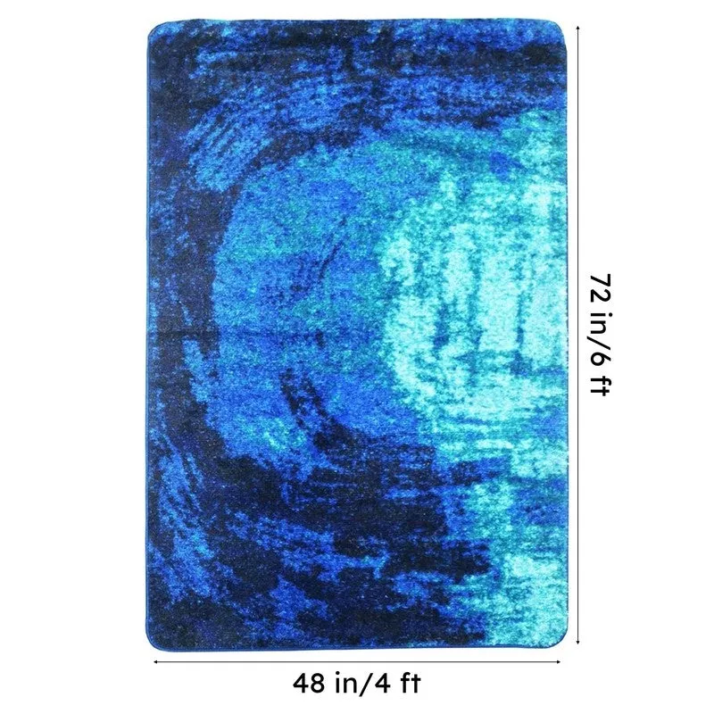 Ulros Abstract Micro Fiber Area Rug - Blue media 7