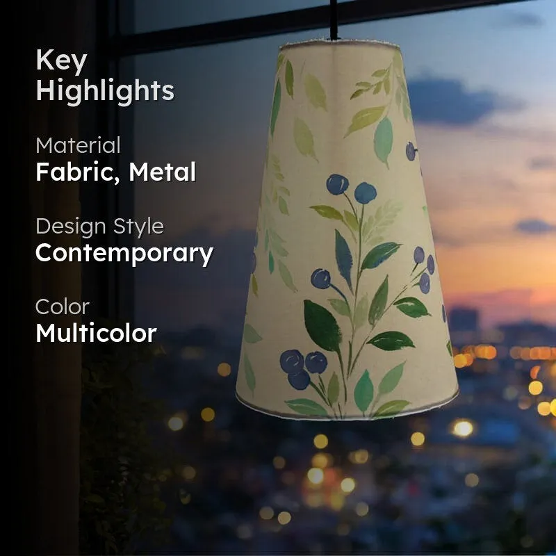 Bloom Perch Cone Handpainted Fabric Ceiling Lamp media 2