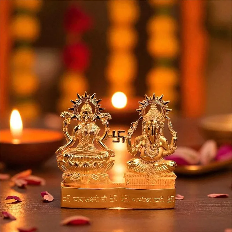 Triyana Golden Lakshmi Ganesh Idols & Sets media 3