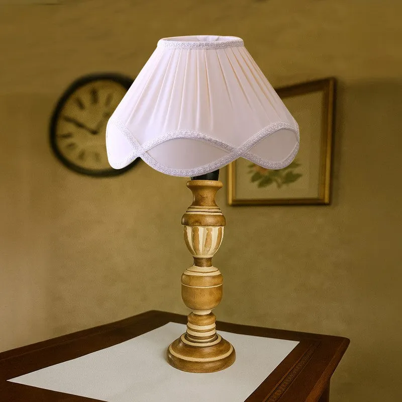 Zenrae Pleatiq Wooden Table Lamp - White media 4