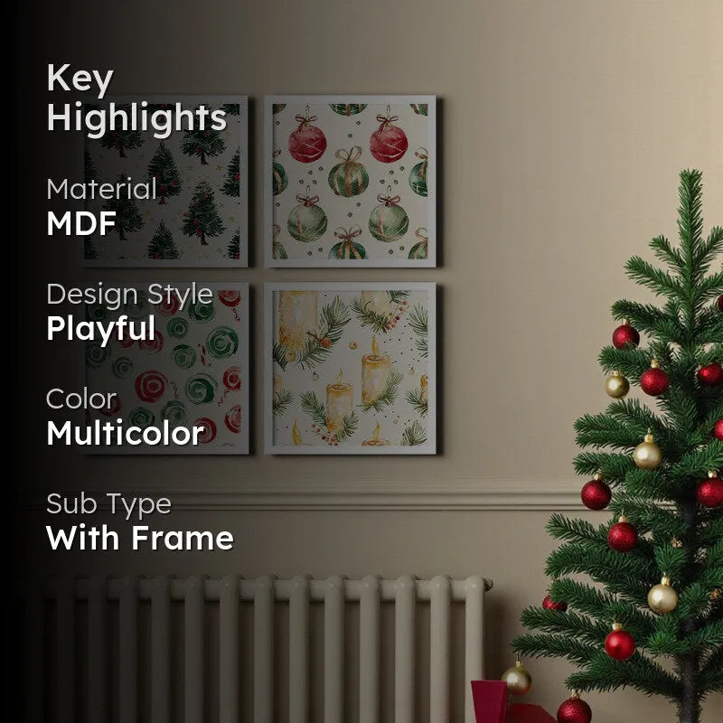 Merry Aura Wall Painting - Set Of Four media 2