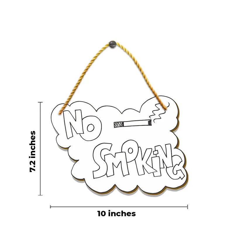 Hand-Drawn No Smoking Symbol MDF Wall Accent media 5