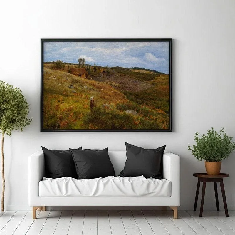 Lowland Cottage Canvas Wall Painting - Black Frame media 3