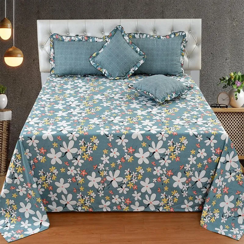 Magnia Frilled Floral Microfiber Bedding Set - Five Piece Set media 3