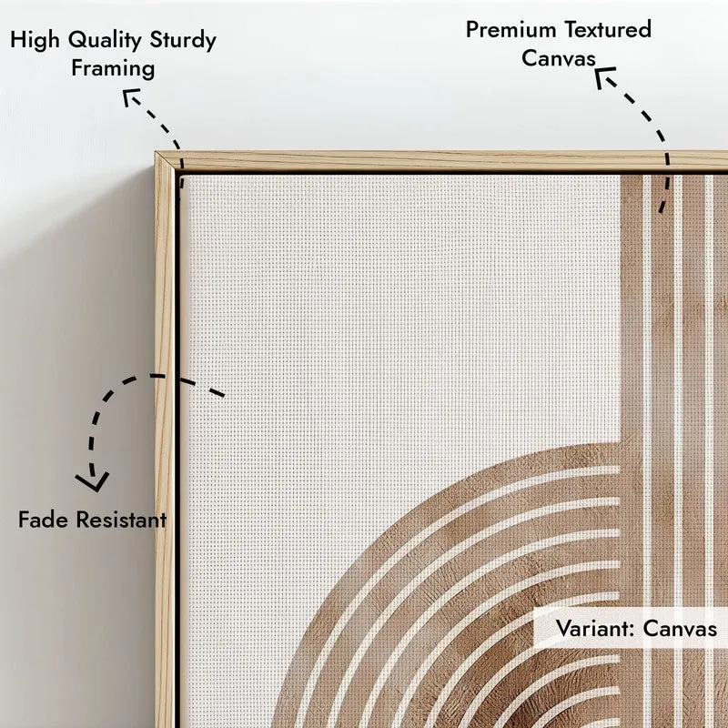 Flowing Symmetry Canvas Wall Painting With Brown Frame media 7