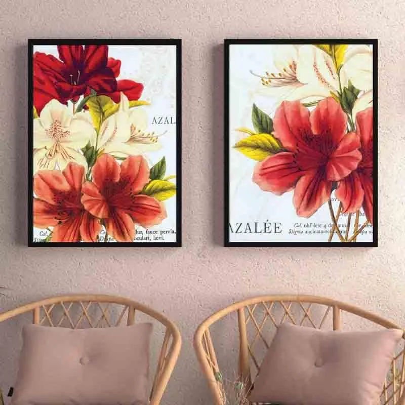 China Rose Canvas Wall Art - Set Of Two media 1