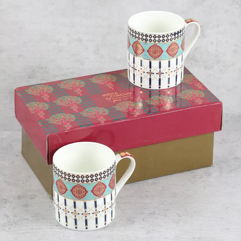 India Circus Circus Floral Bone China Coffee Mug (350 mL Each) - Set Of Two media 6