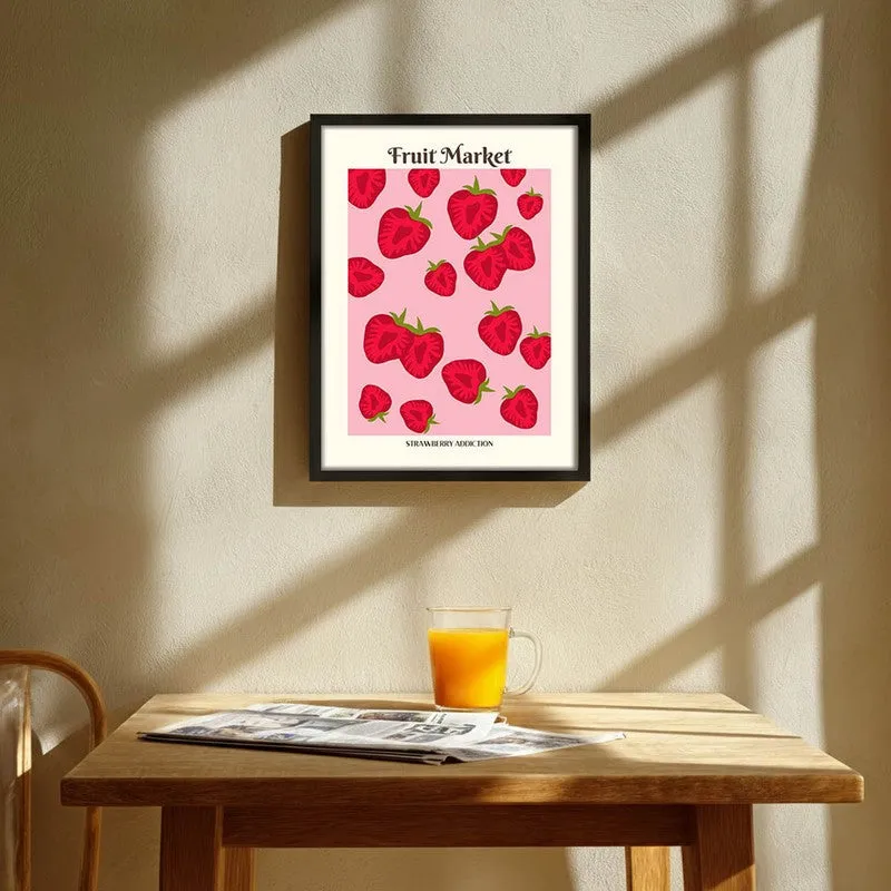 Berry Bliss Archival Canvas Wall Art - Black media 1