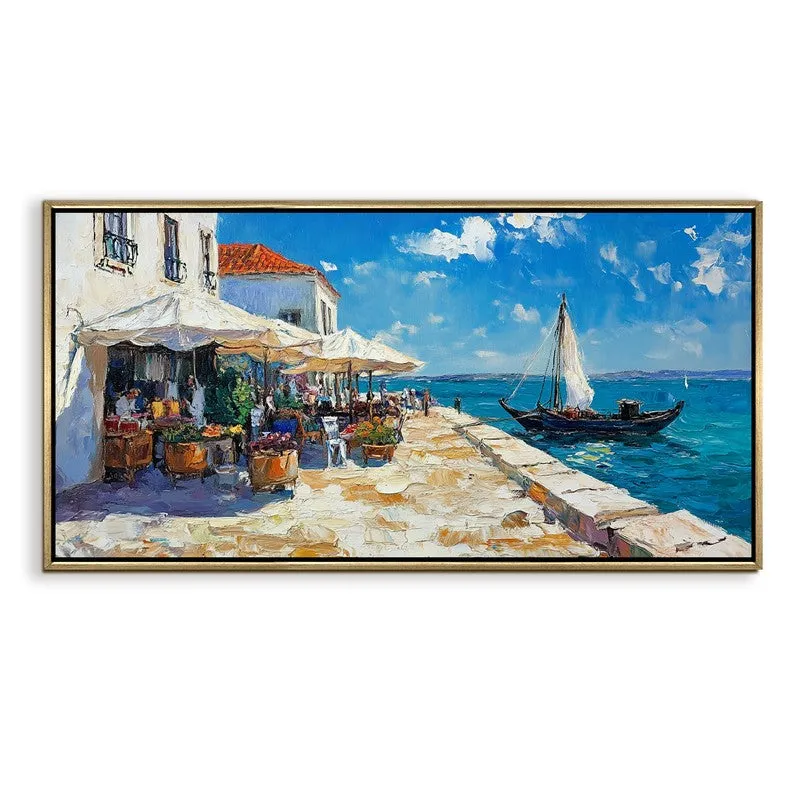 Riviera Escape Canvas Wall Painting With Frame media 3