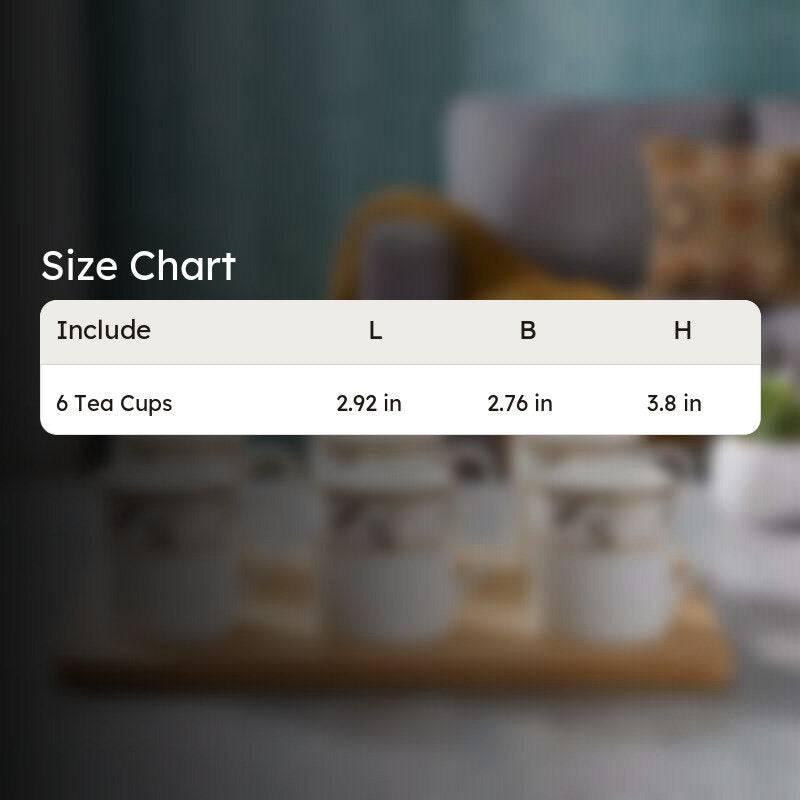 Rustic Bone China Tea Cup (210 mL Each) - Set Of Six media 7