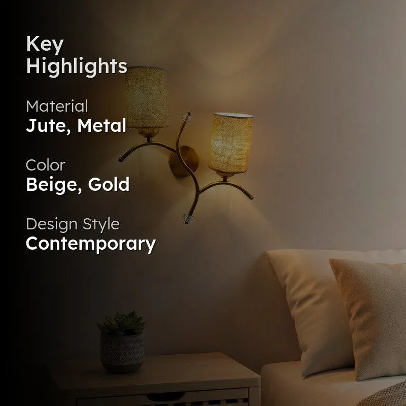 LumiBranch Dual Jute Wall Lamp - Beige media 2