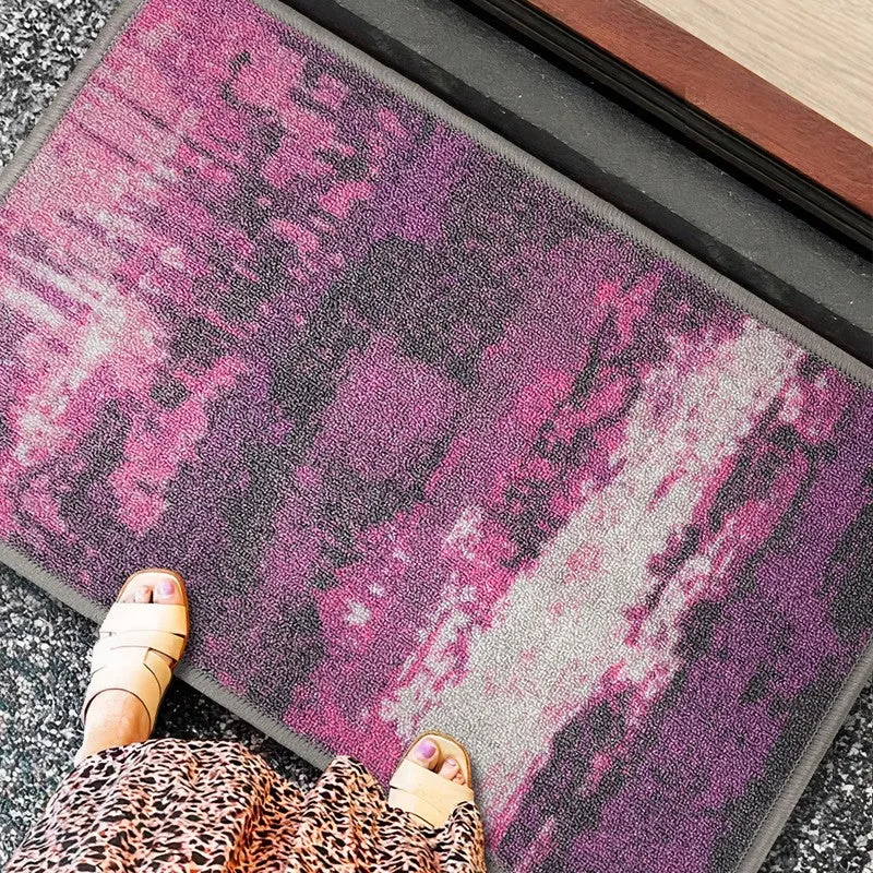 Halo Abstract Nylon Door Mats - Purple,Grey media 3