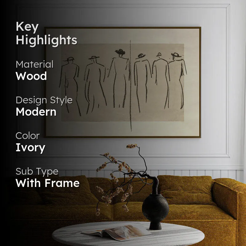 Form In Lines Wood Wall Art With Frame - Black media 2