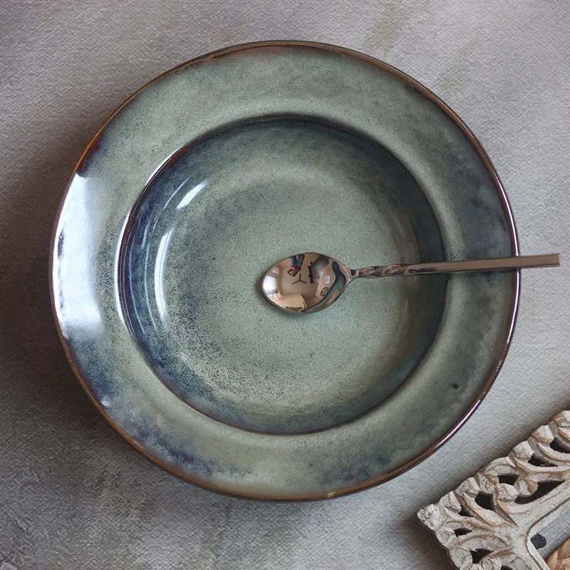 Eriga Ceramic Pasta Plate - Olive media 1