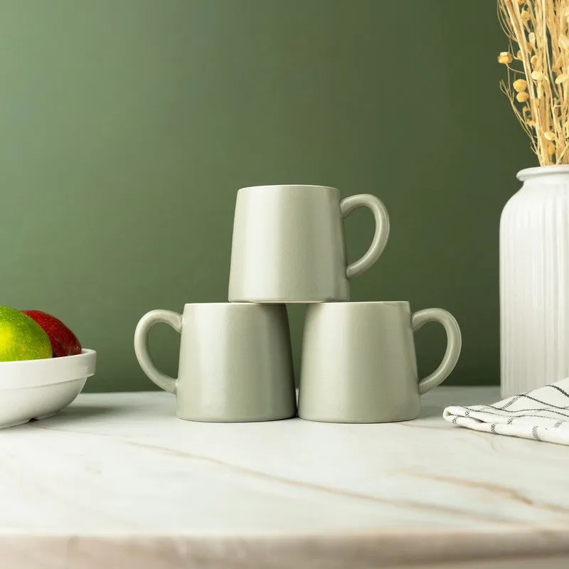 Aurelian Porcelain Tea Cup (200 mL Each,Green) - Set Of Six media 3