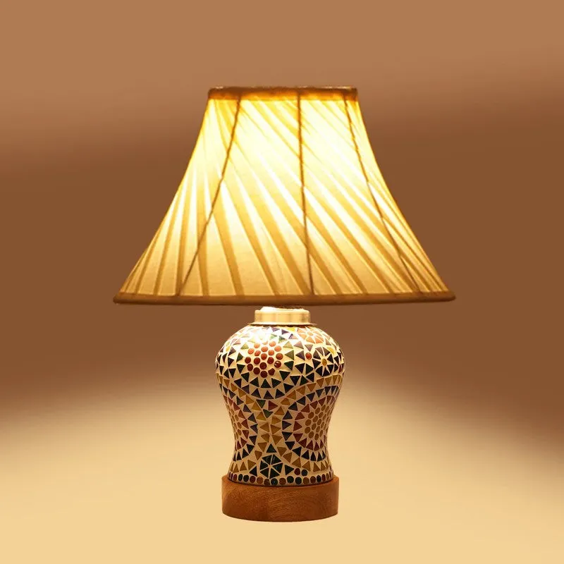 Aurenique I Pleated Wooden Table Lamp - Multicolor media 7