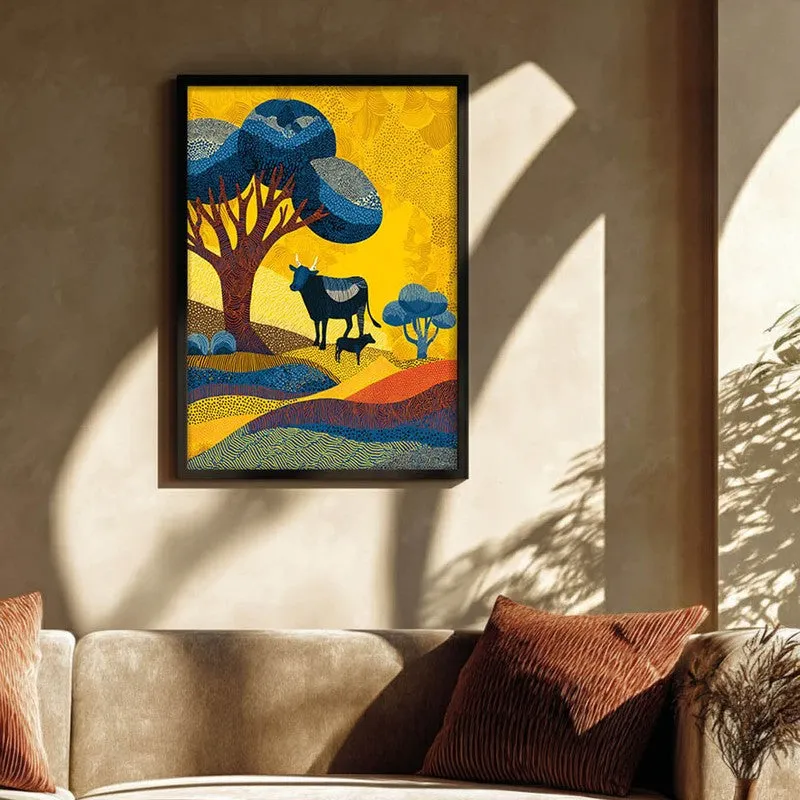 Sunlit Canvas Wall Painting With Black Frame media 4