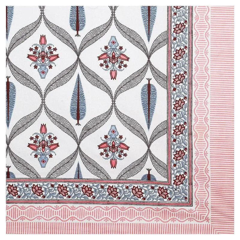 Quade Ethnic Cotton Bedsheet (Pink) - 160 TC media 4