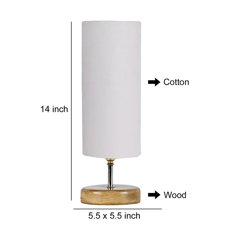 Hisha Wooden Table Lamp - White,Brown media 5